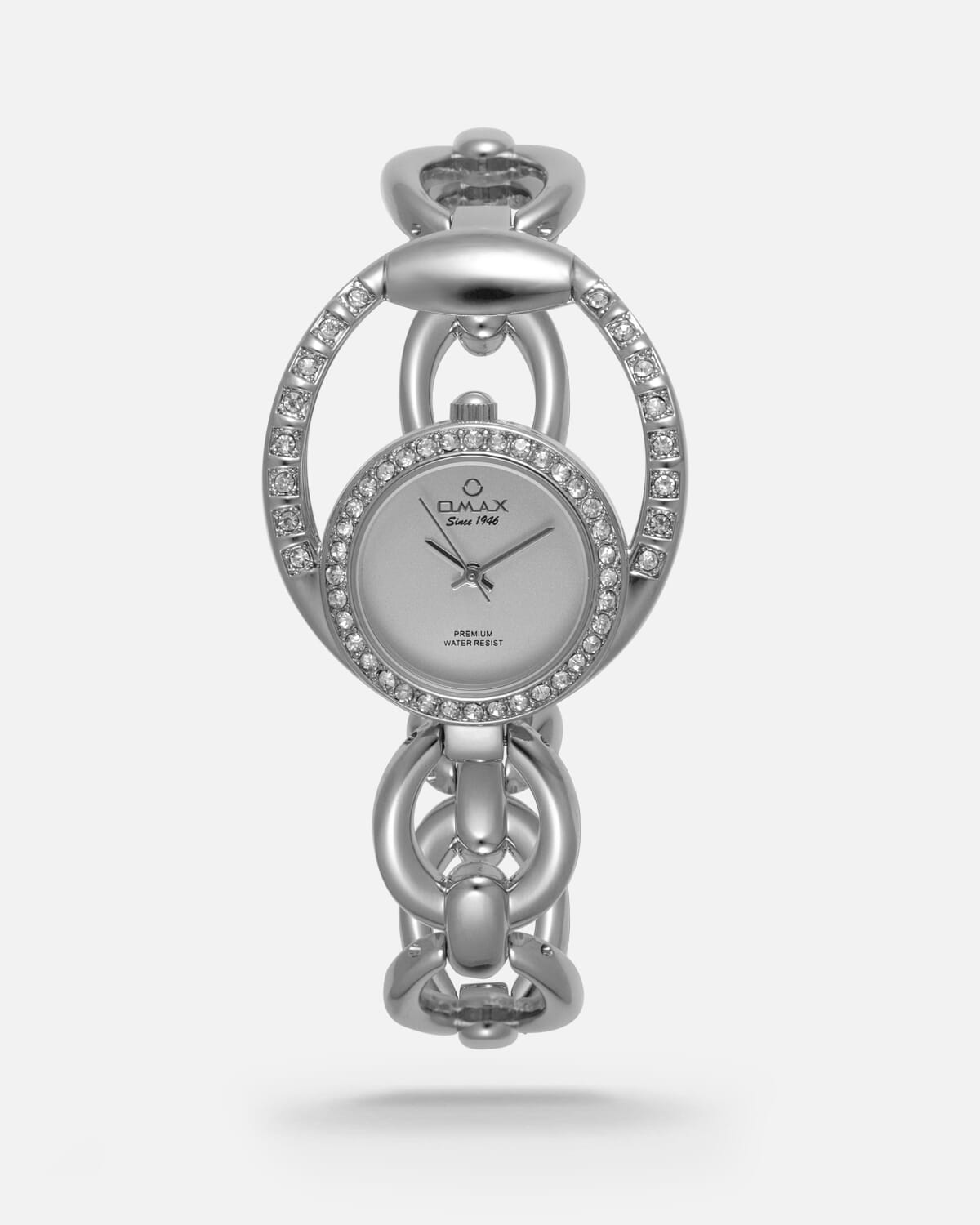 ‎ ساعة نسائية بسير ستيل بلون فضي